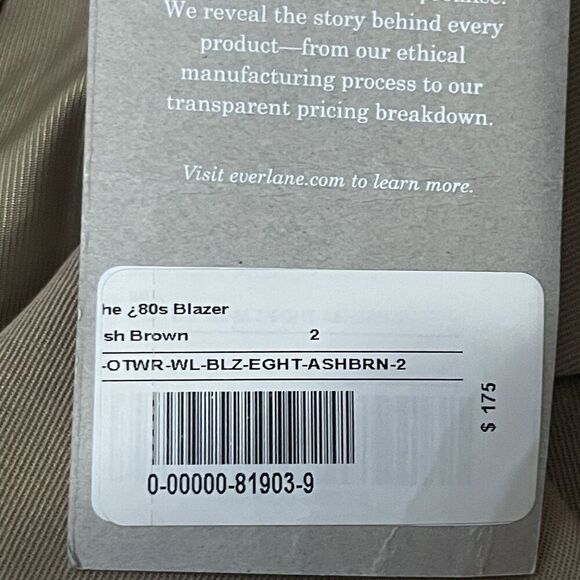 EVERLANE The 80's Oversized Blazer Size 2 Khaki NEW Preppy Modern Casual Career - Picture 5 of 9